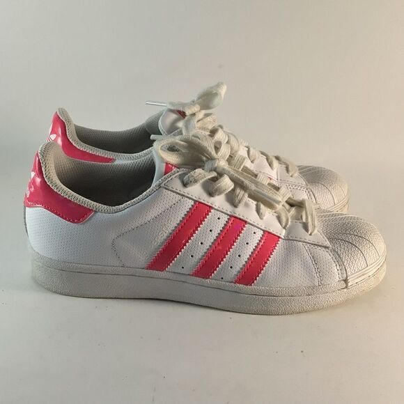 Adidas superstar ortholite lace up shoes white pink size mens 5 womens 6 DB1210 - Picture 1 of 8